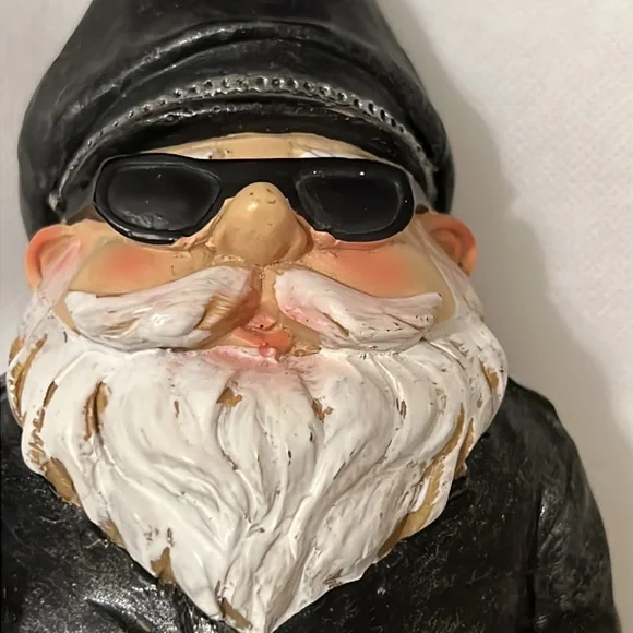 Vintage HARLEY DAVIDSON Biker Gnome  Motorcycle Leather Man Cave Decor - Picture 8 of 16